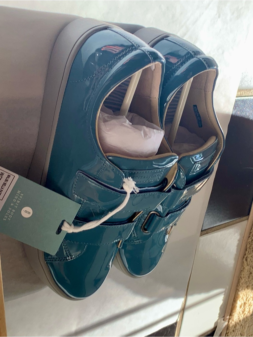 REVITALIGN Teal Patent Platform Sneakers